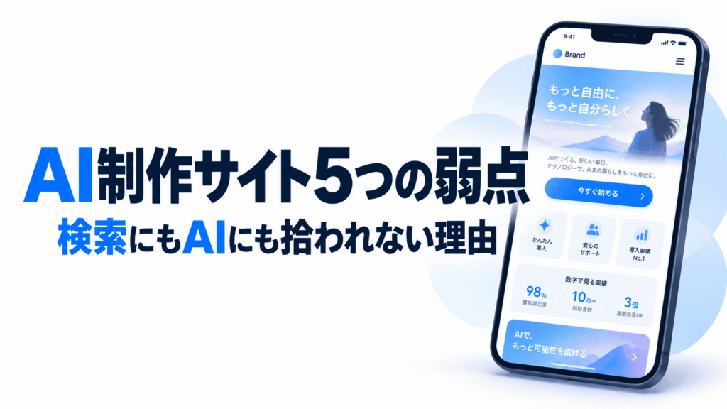 AIで作ったサイトが、検索にもAIにも見つけてもらえないワケ。5つの弱点と直す順番